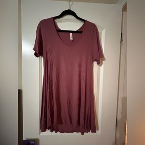Lularoe, Perfect T, Size Small, Worn Once, Ribbed, Dusty Rose, Mauve